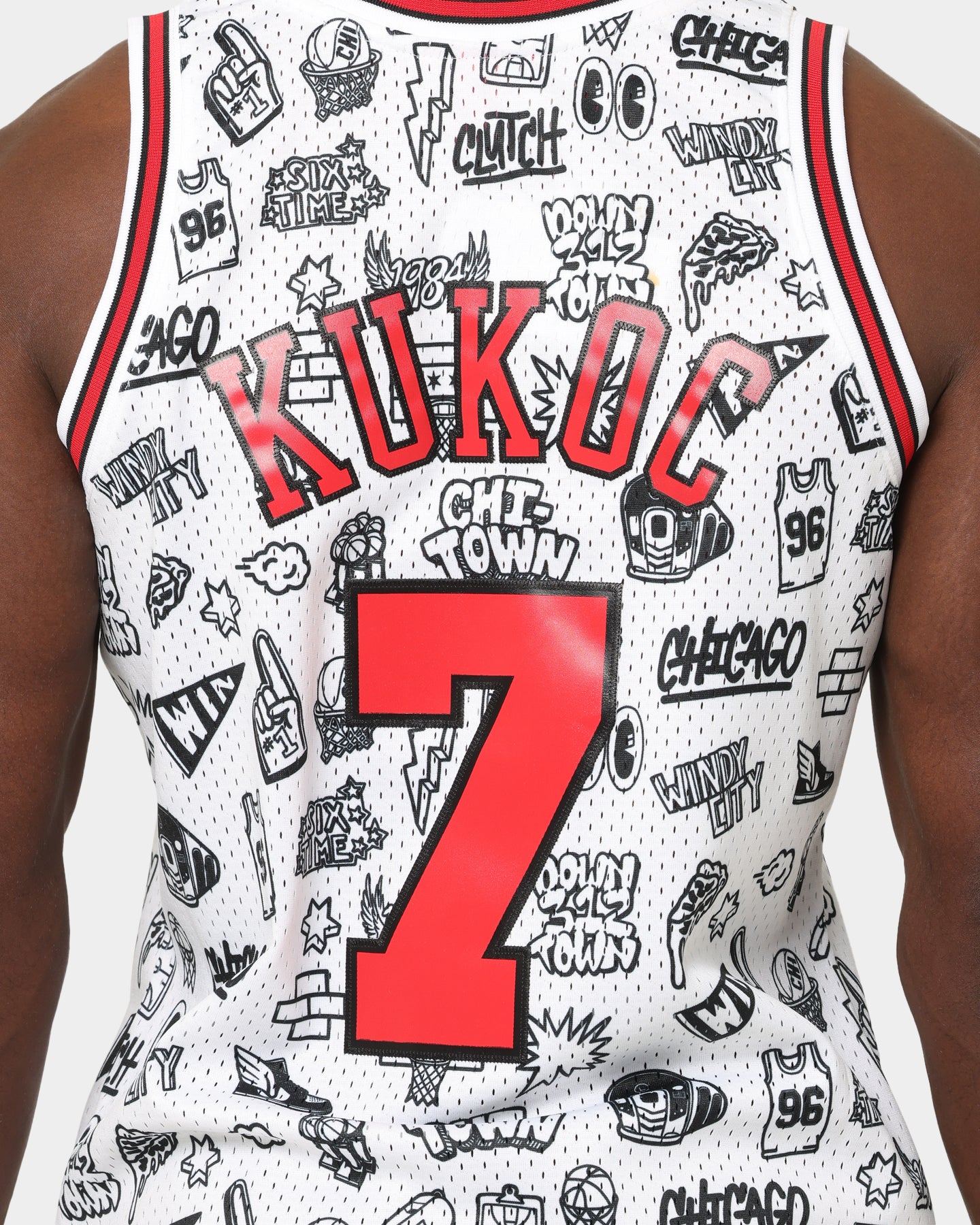 Mitchell & Ness Chicago Bulls Toni Kukoč #7 1997-1998 Doodle Swingman Jersey White、mySite、zt4zffjzw