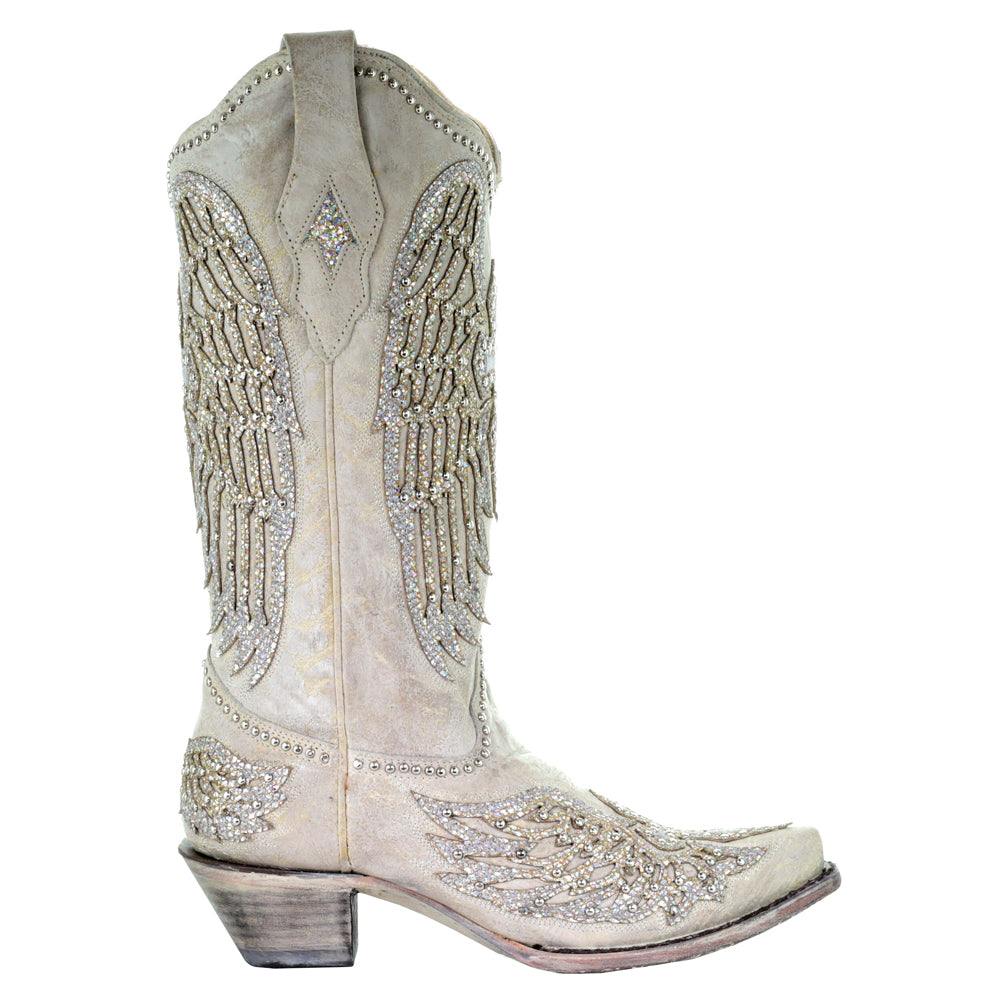 Glitter Cross and Wings Snip Toe Cowboy Boots、mySite、gtrtttuynbv