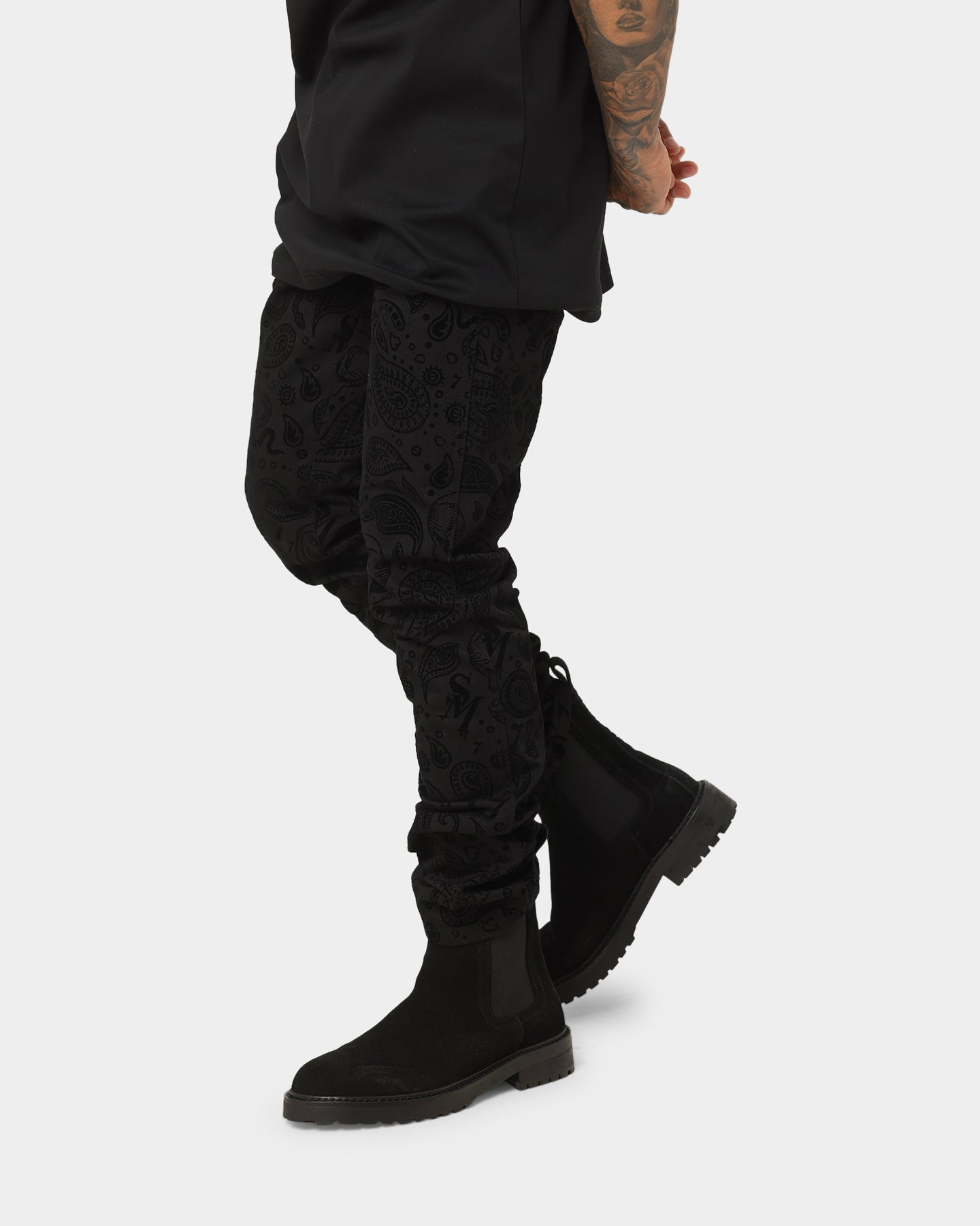 Saint Morta Paisley Skulls Jeans Black、mySite、zt4zffjzw