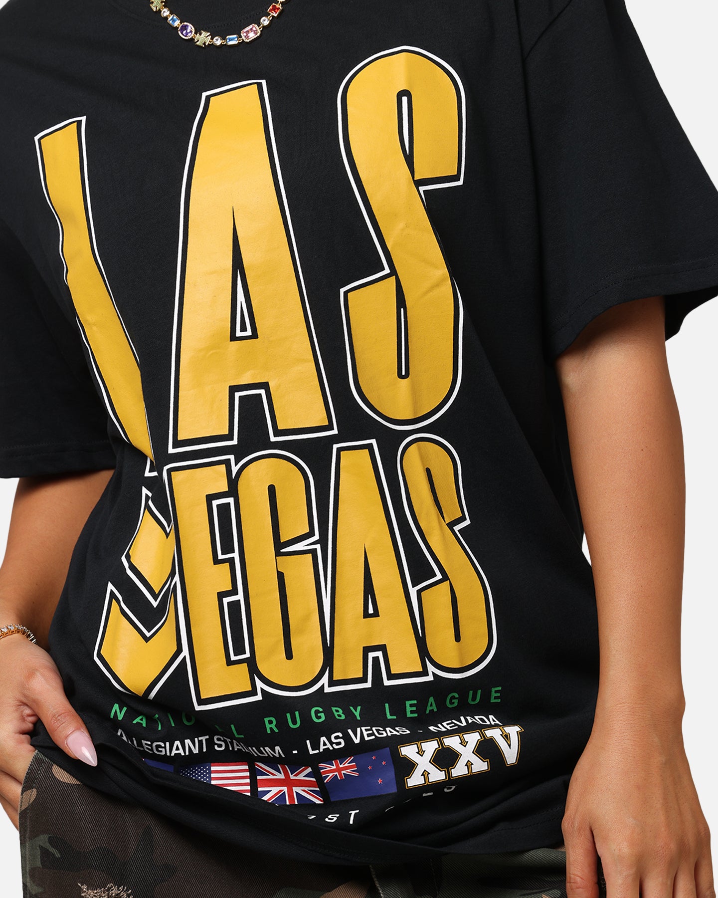 Bleacher Athletic NRL 2025 Las Vegas Round T-Shirt Black、mySite、zt4zffjzw