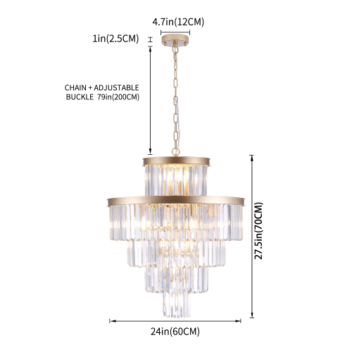 (Same as W1340P188536)Golden Luxury Crystal Chandelier Modern Chandeliers Lights Fixture Hanging Pendant Light Fixture for Dining Room Bedroom Living Room Dia 23.6 Inch-Gold、、eastwooduniform