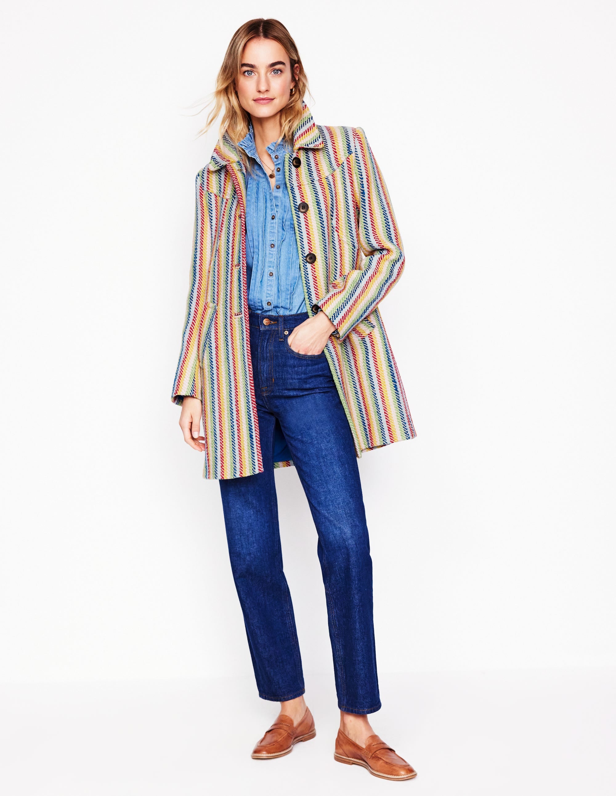  Lincoln Stripe Coat-Rainbow Twill Stripe、mySite、ashleygrahame