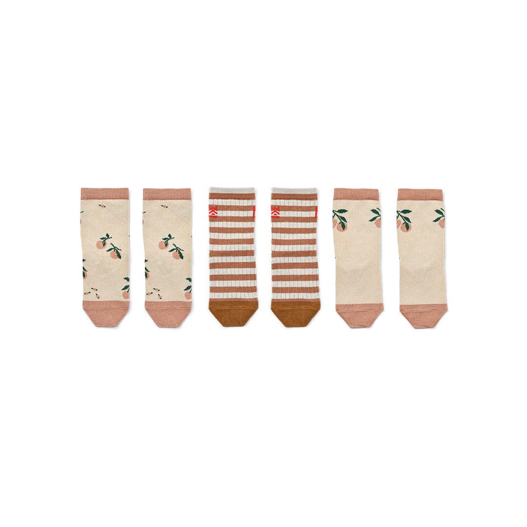  Liewood Silas Socks - 3 Pack - Peach Sea Shell Mix、mySite、merchandisen