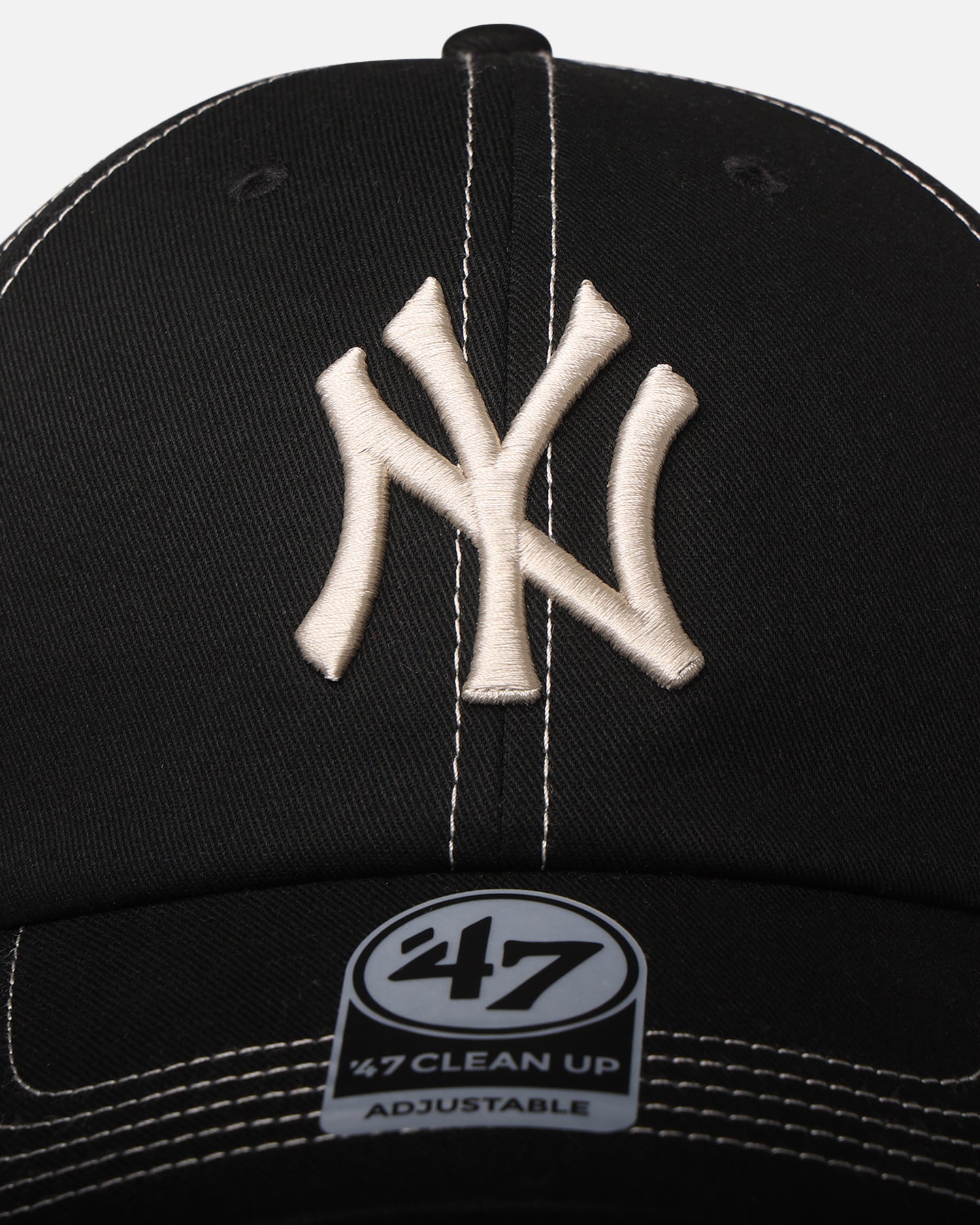47 Brand New York Yankees 'Contrast Stitch' 47 Clean Up Strapback Black/Bone、mySite、zt4zffjzw