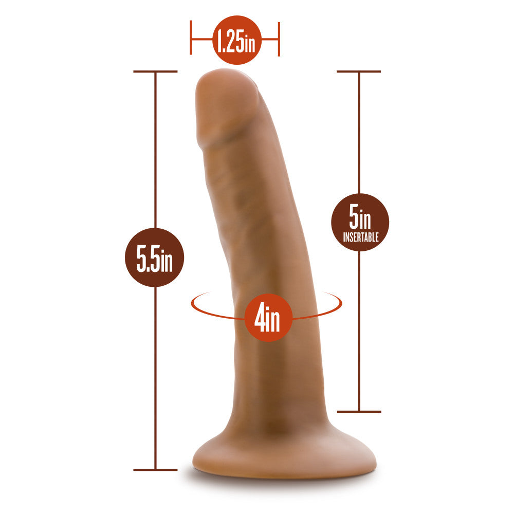 Dr. Skin By Blush® | Realistic Mocha 5.5-Inch Long Dildo With Suction Cup Base、mySite、bottomscart