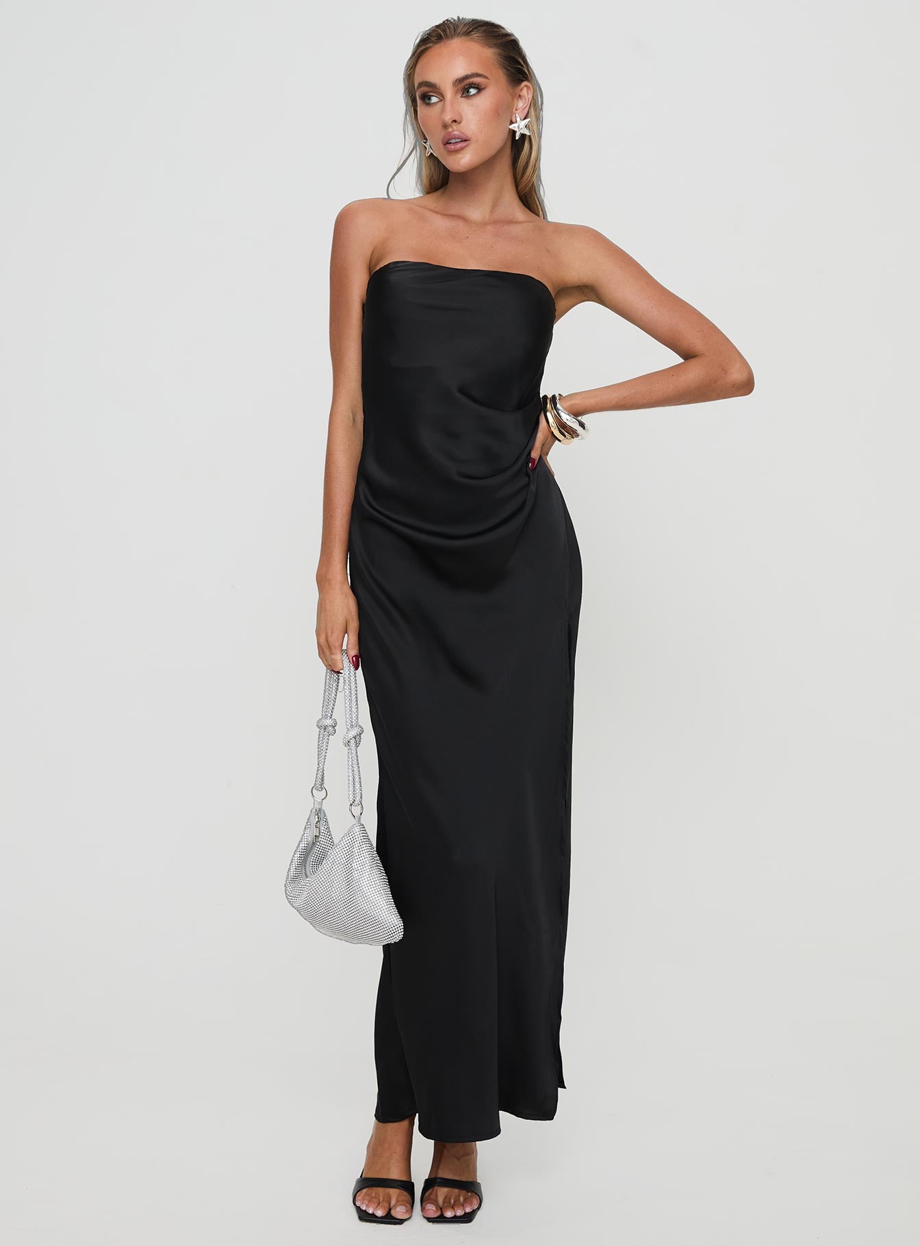 Marlisa Strapless Maxi Dress Black、mySite、solidvoid