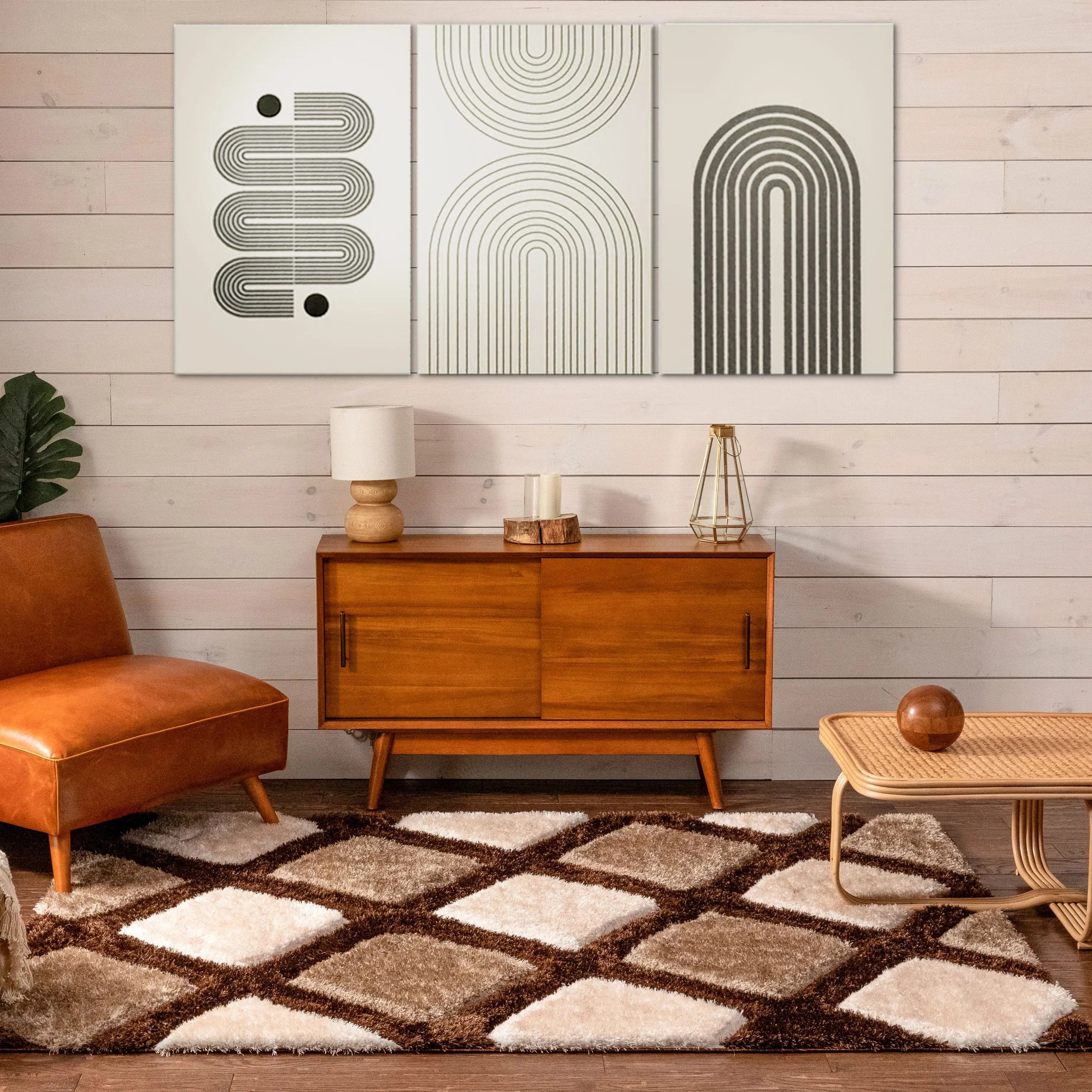 Posh Brown Modern Geometric 3D Textured Shag Rug By Chill Rugs、mySite、gigharbornorthrealestate