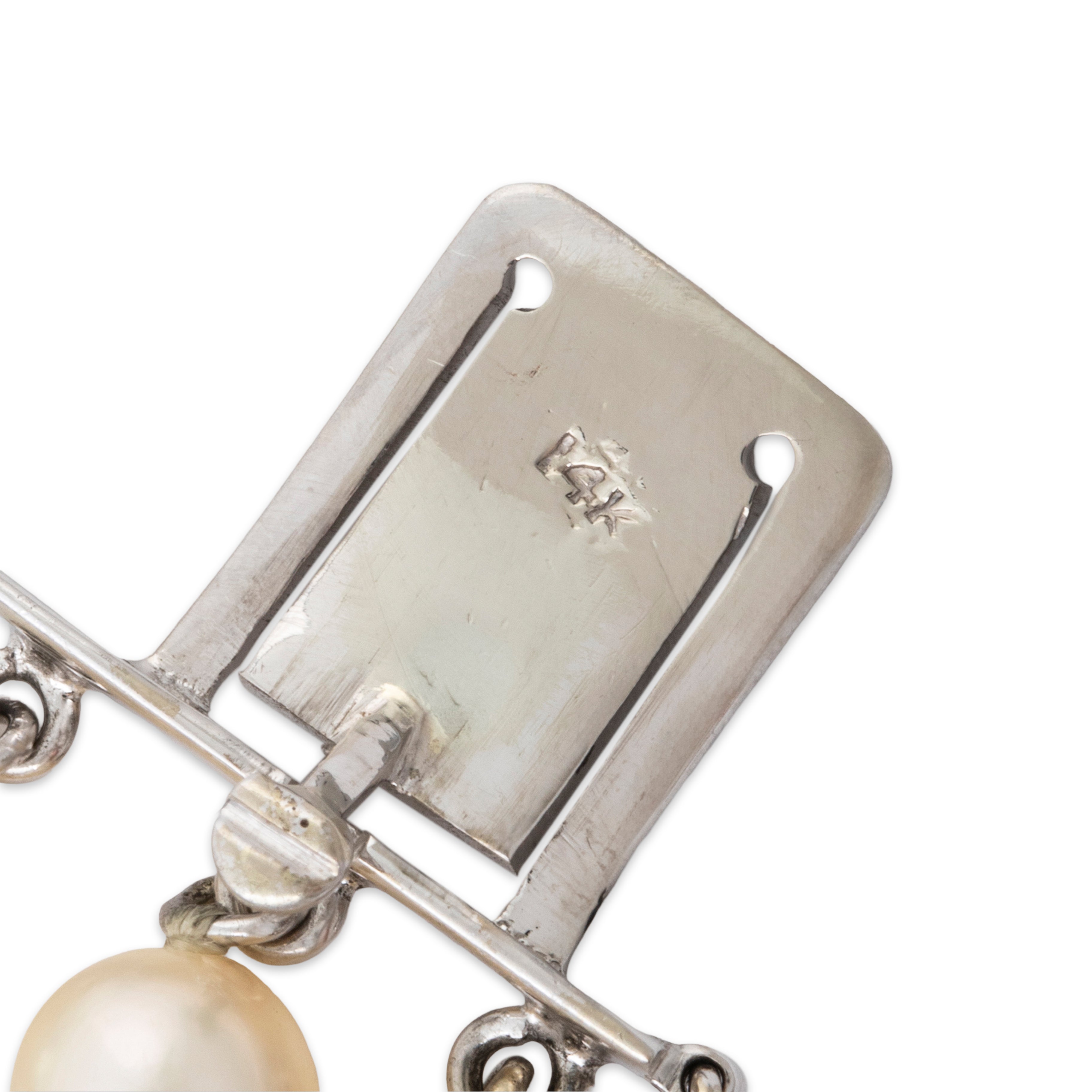 Vintage 14k White Gold Pearl .748cttw Diamond Triple Strand Bracelet 6.25、mySite、hinf8tx79