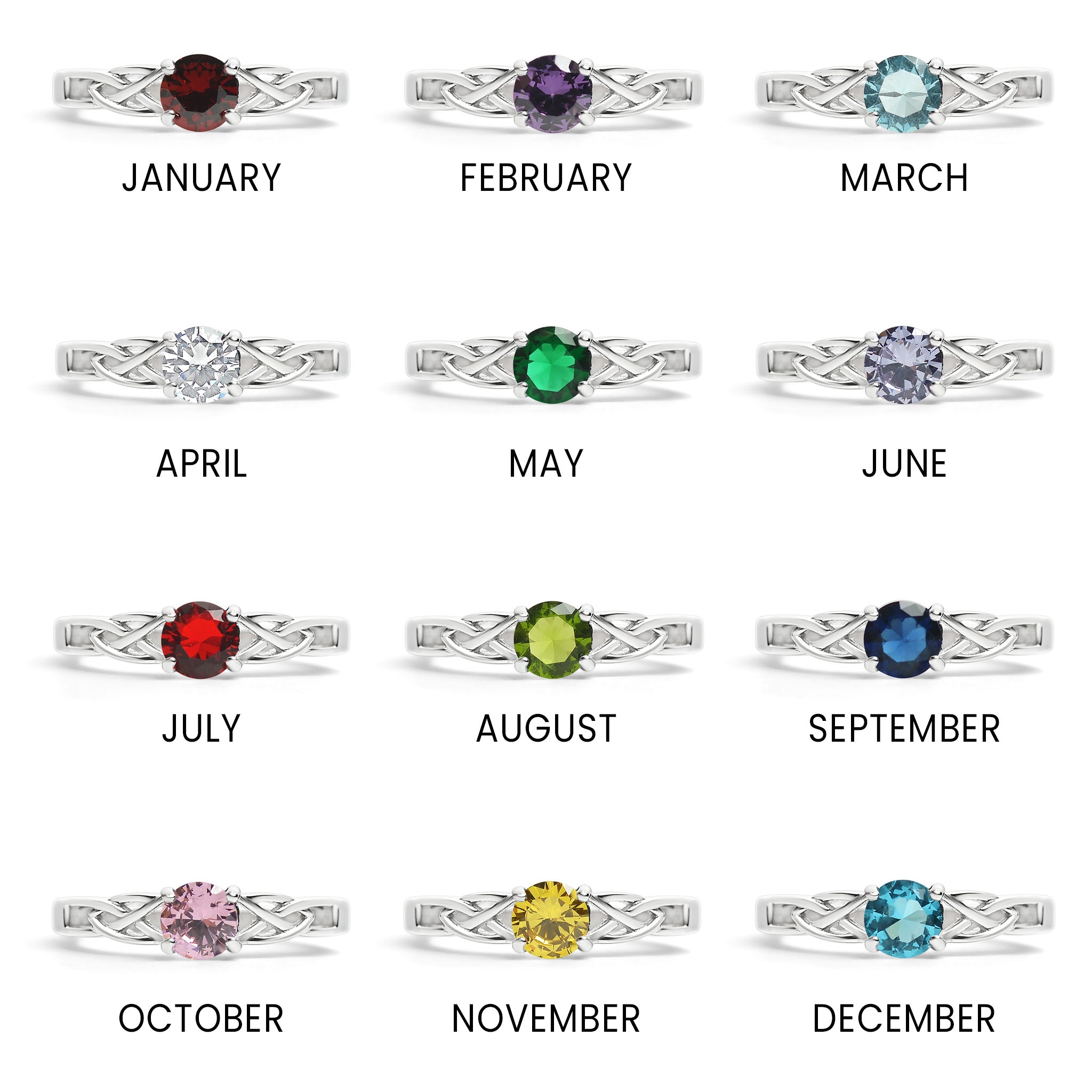 Stainless Steel CZ Stone Celtic Birthstone Ring / ZRJ4139、mySite、dreamappss