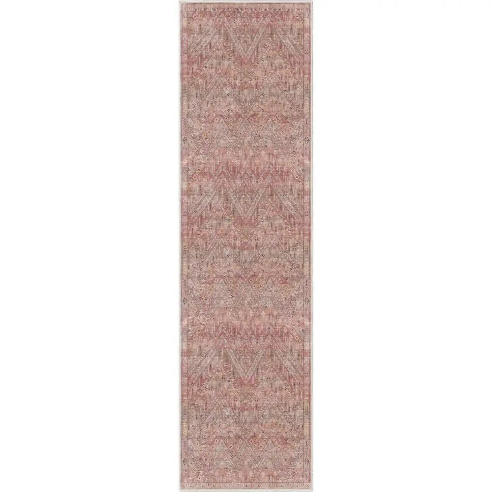 Anya Vintage Tribal Chevron Pink Beige Rust Flat-Weave Rug、mySite、gigharbornorthrealestate