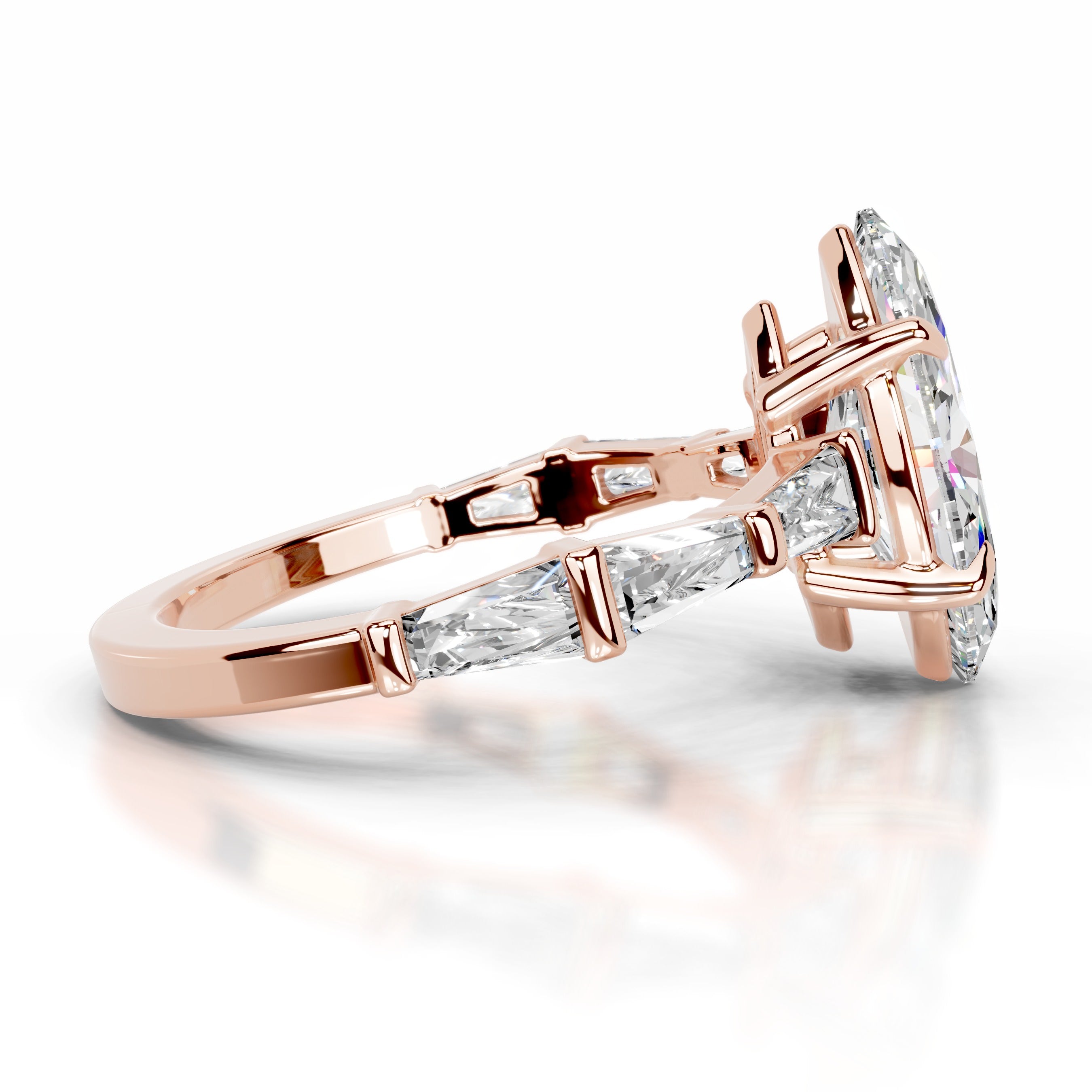 Nidia Moissanite & Diamond Ring - 14K Rose Gold、mySite、hinf8tx79