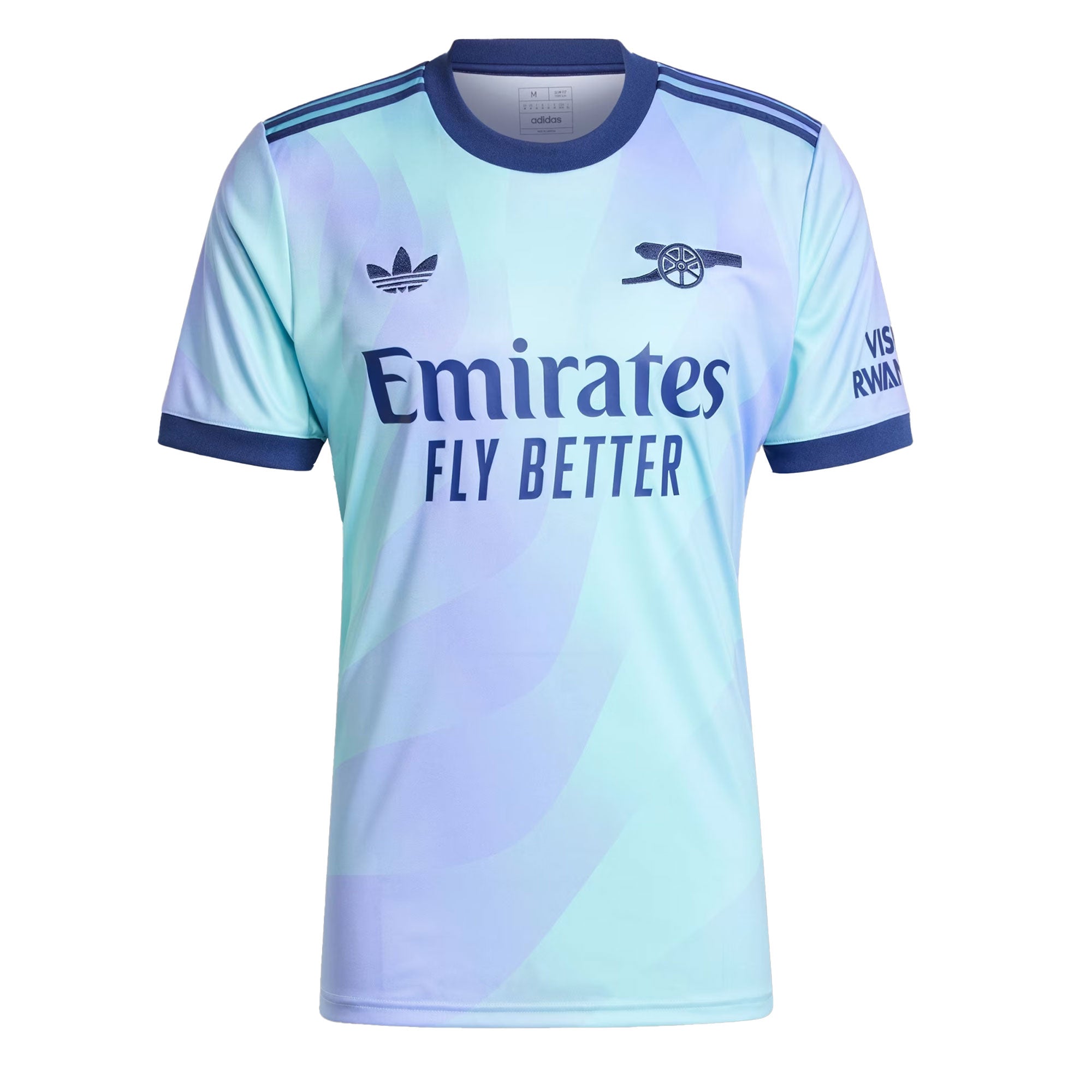 adidas Men's Arsenal 2024/25 Third Jersey Clear Aqua/Light Flash Purple、mySite、noshort