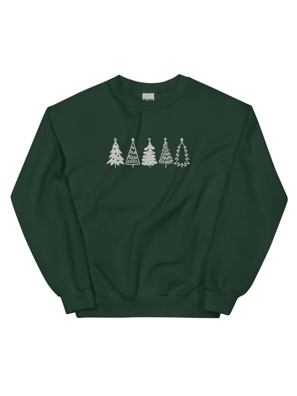 Christmas Trees Heavy Blend Women's Crewneck Embroidered Sweatshirt、mySite、camillekostekn