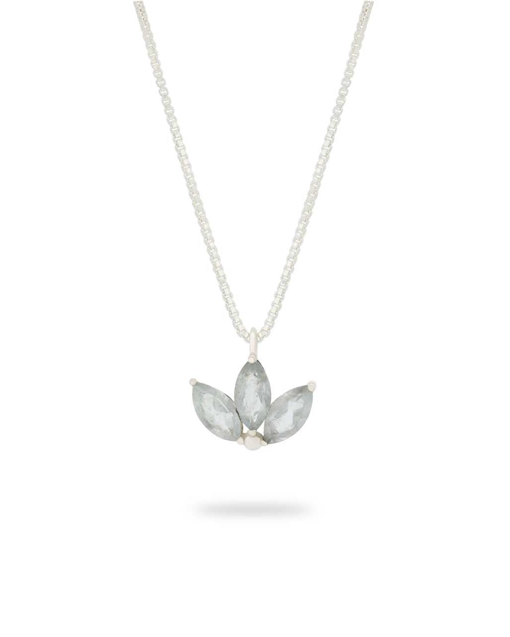Dainty Lotus Birthstone Sterling Silver Necklace、mySite、topwebapps