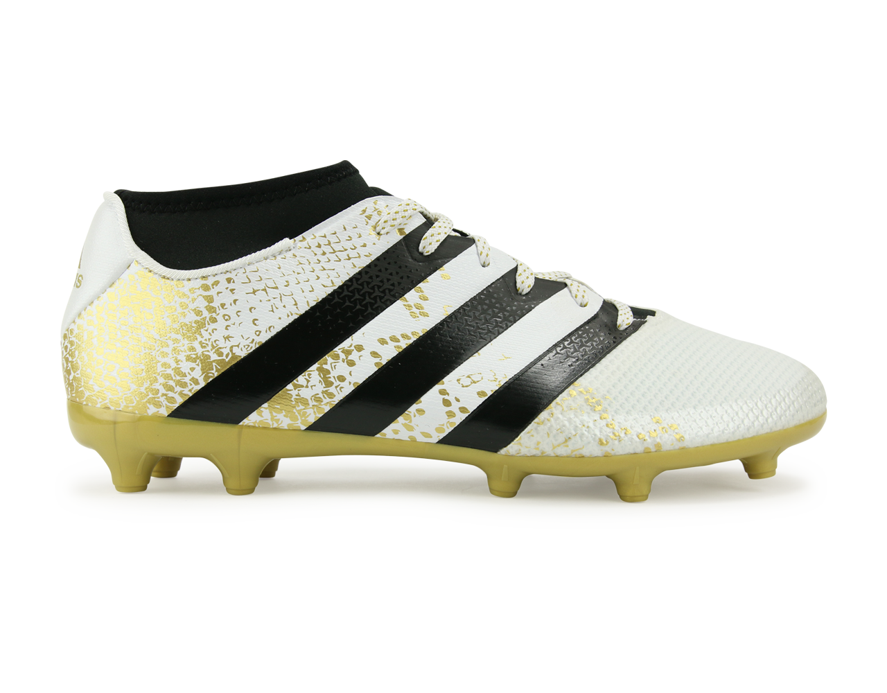 adidas Men's ACE 16.3 Primemesh FG/AG White/Core Black/Gold Metalic、mySite、bottomscart