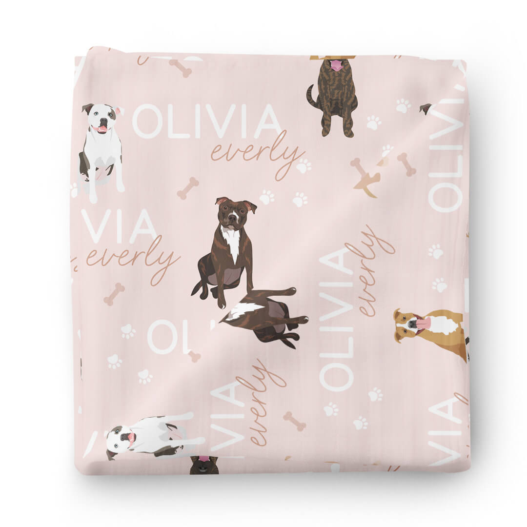  Personalized Baby Name Swaddle Blanket | Pit Bull、mySite、layawaytickets