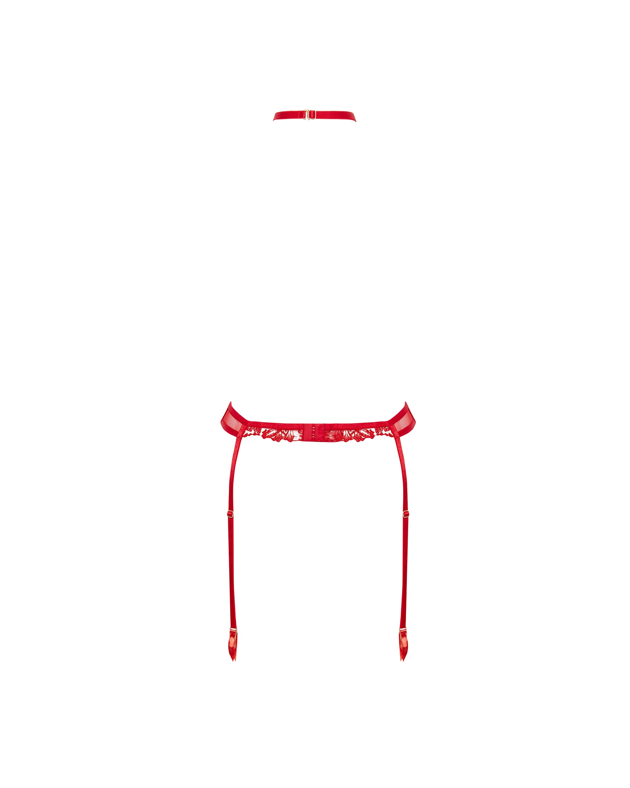 Samara Suspender Harness (with detachable collar) Red/Sheer、mySite、bengalsvssteelers