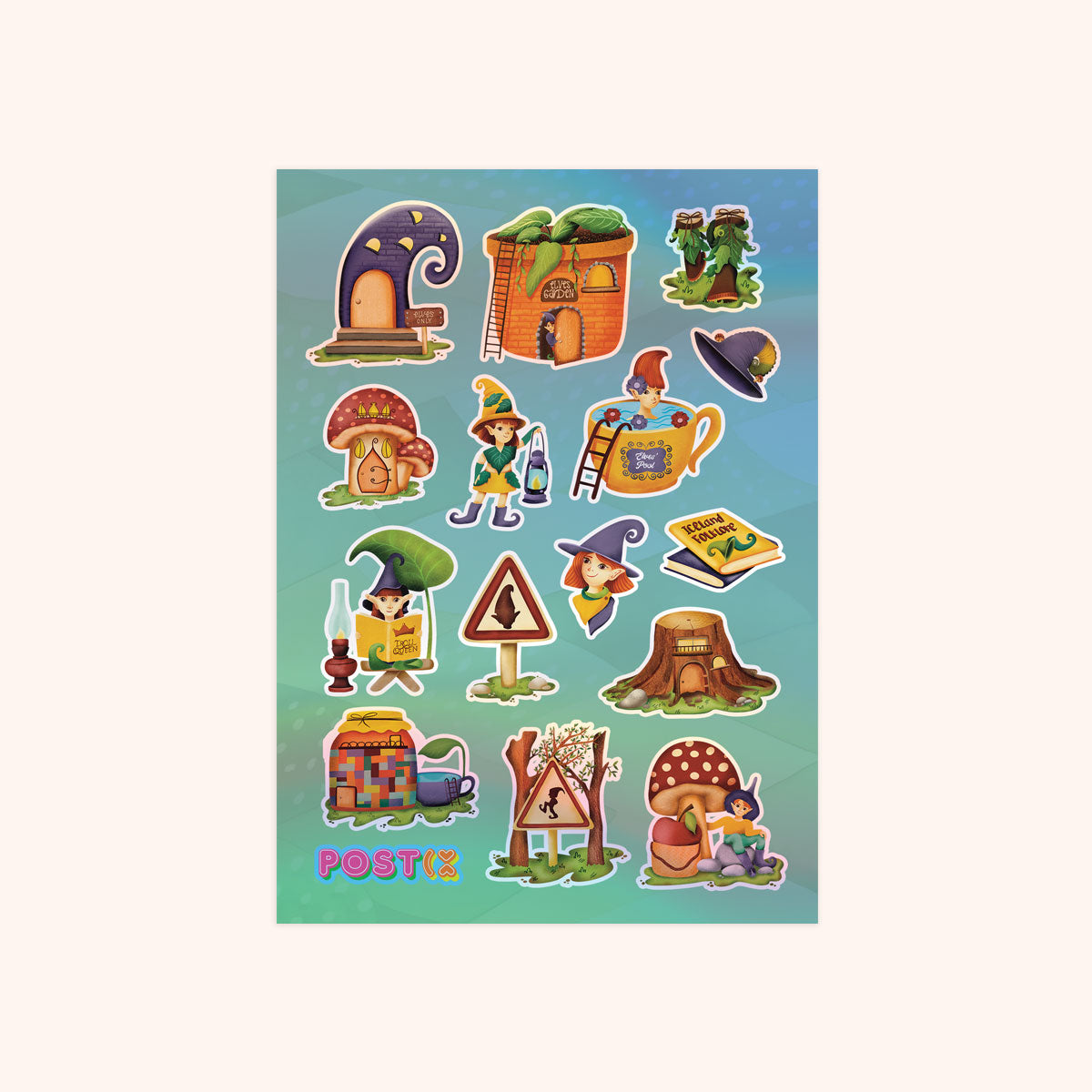  Icelandic Folklore A6 Hologram Sticker Sheet、mySite、ghnorth