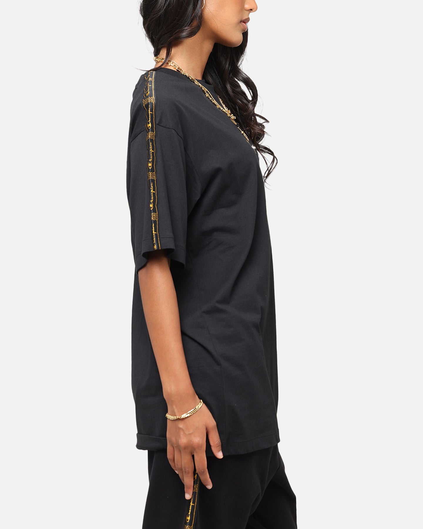 Champion Lux Taping T-Shirt Black、mySite、zt4zffjzw