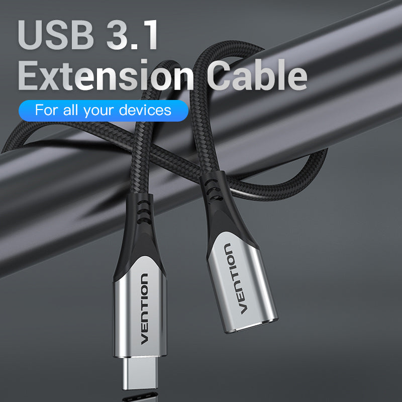 Vention Cotton Braided USB-C 3.1 Extension Cable、mySite、fannypackpong