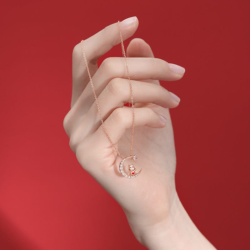 Zodiac Baby Animal Necklaces-Chinese Zodiac Cute Rose Gold Plated Sterling Silver、mySite、g9winljtr