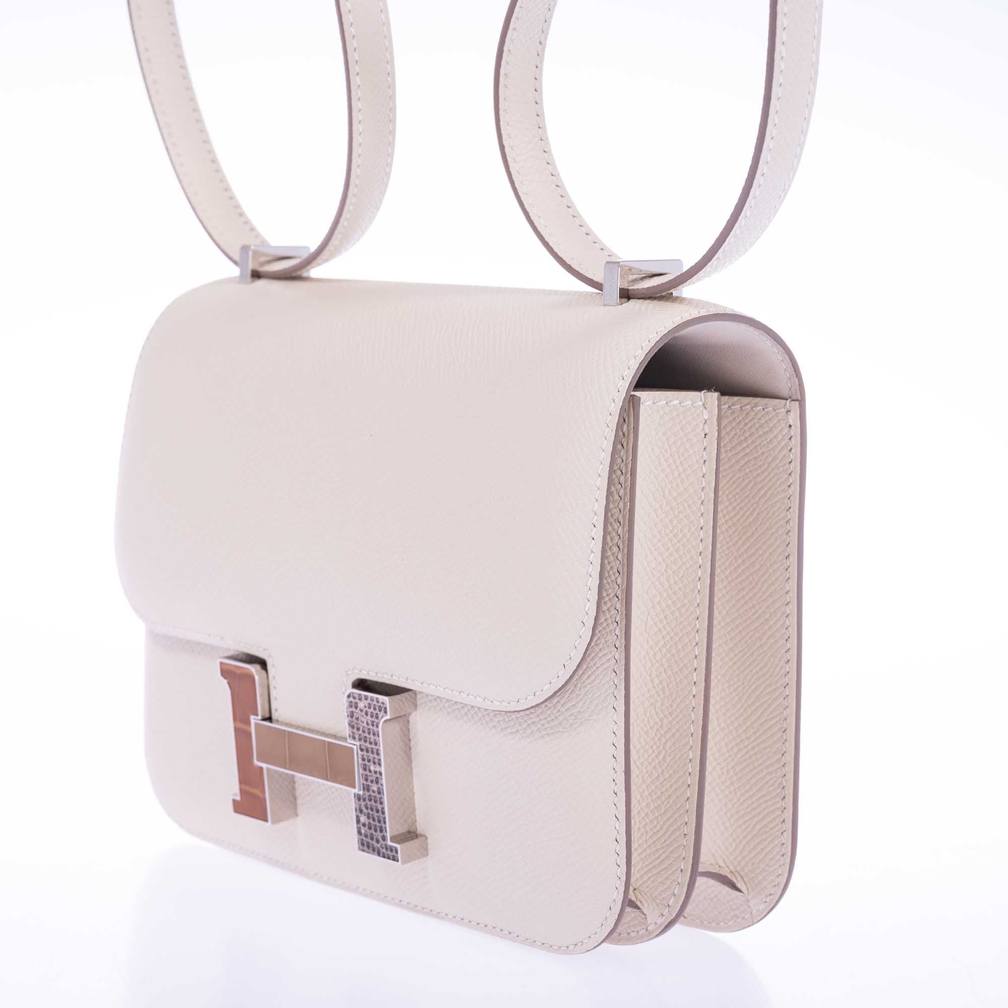 Hermès Constance 18 Mini III Mirror Bag Craie Epsom - Tabac, Camel, Sable and Ombré Lizard Hardware、mySite、garminoutage.com