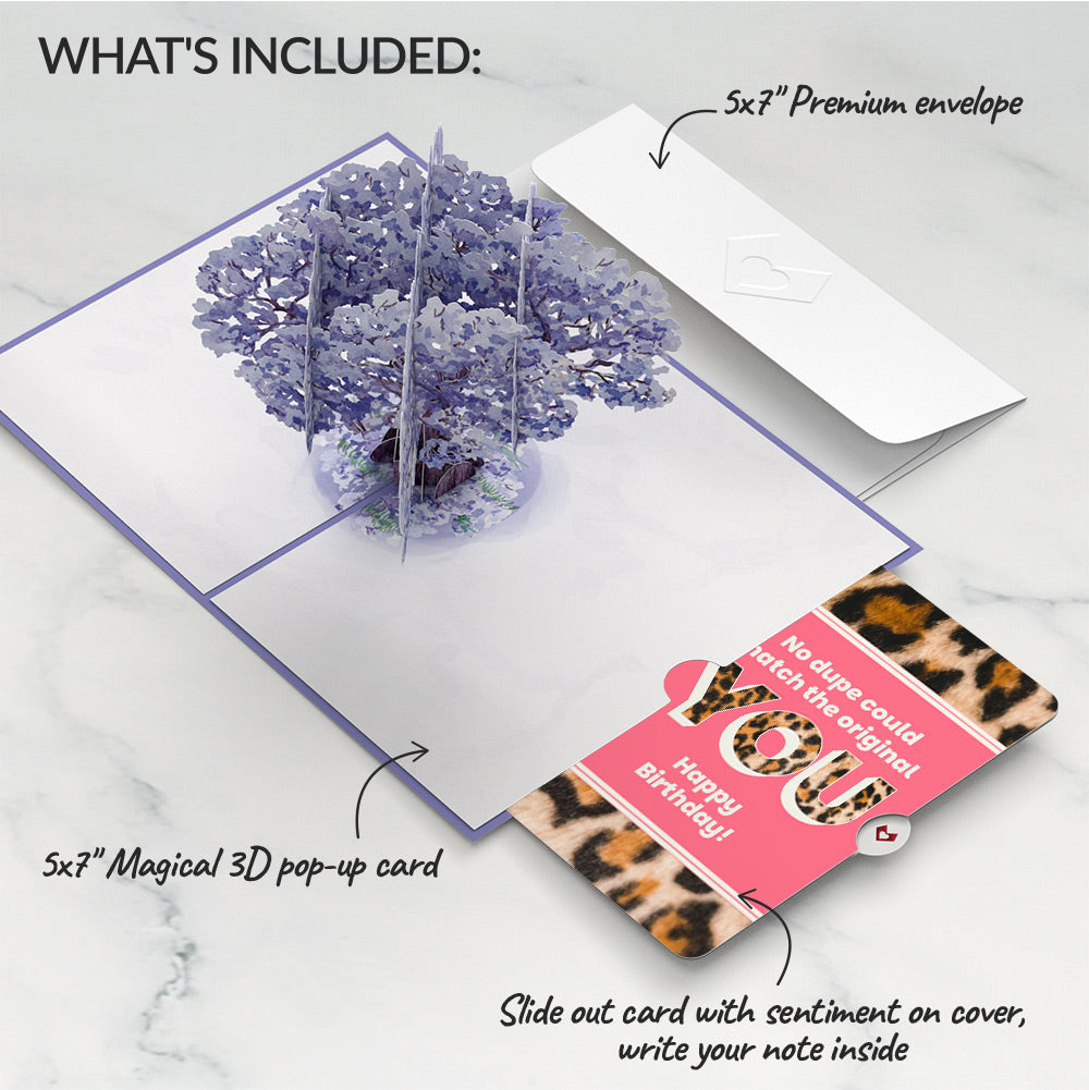 Watercolor Jacaranda Tree Birthday Pop-Up Card and The original YOU Sentiment Set、mySite、solidvoid