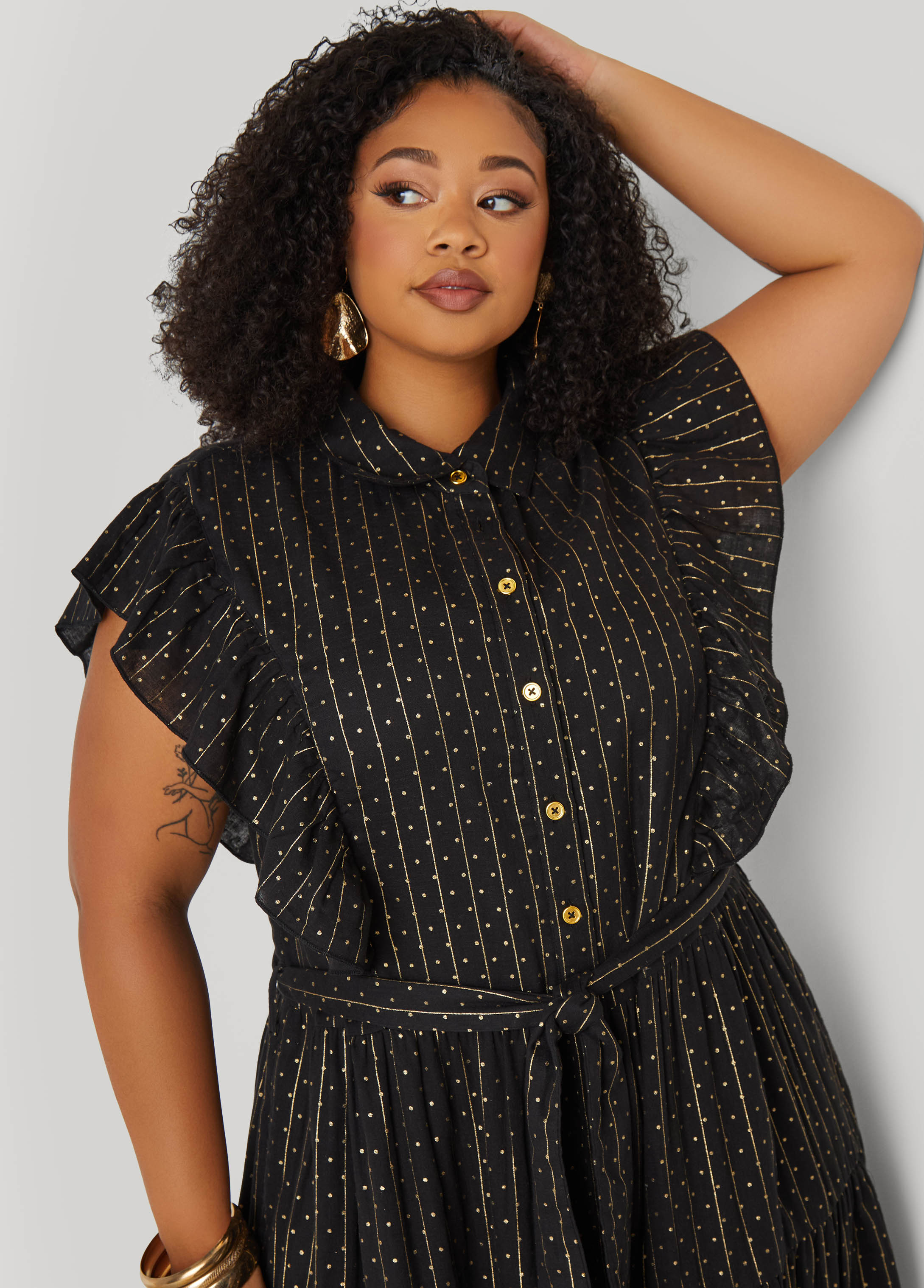 Metallic Print Midaxi Dress、mySite、bengalsvssteelers