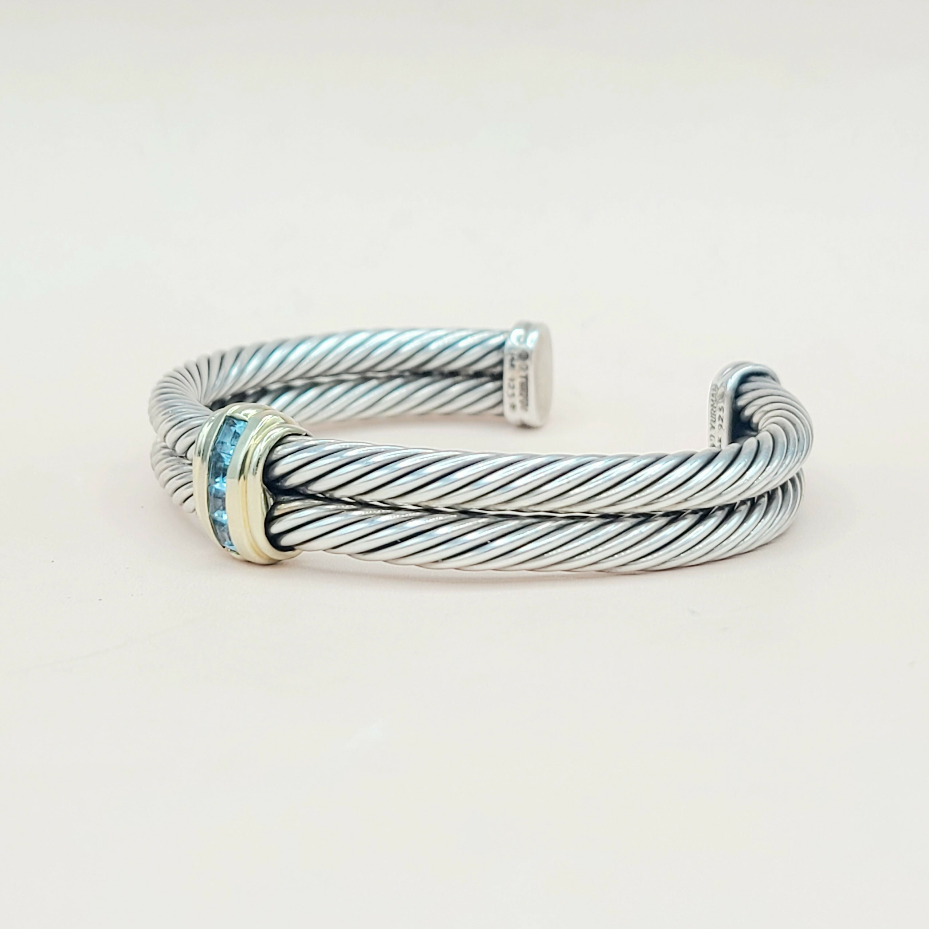 David Yurman Double Cable Renaissance Bracelet Blue Topaz、mySite、hinf8tx79