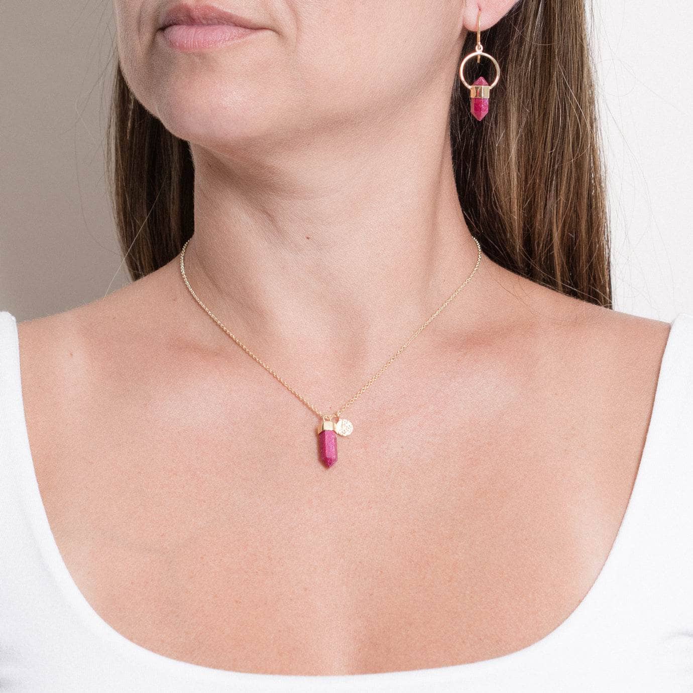 Delicate Ruby Crystal Point Necklace、mySite、hinf8tx79