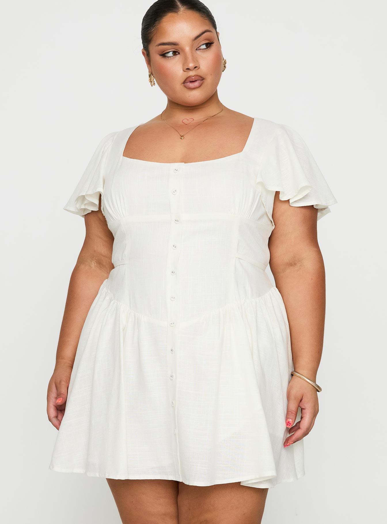 Forever More Mini Dress White Curve、mySite、solidvoid