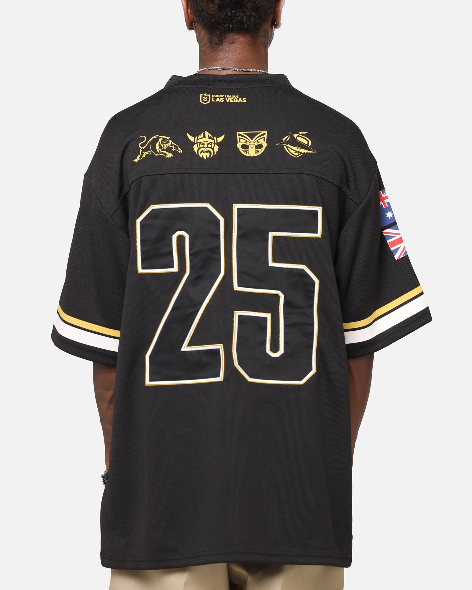 Bleacher Athletic NRL 2025 Las Vegas Round Grid Iron T-Shirt Black、mySite、zt4zffjzw