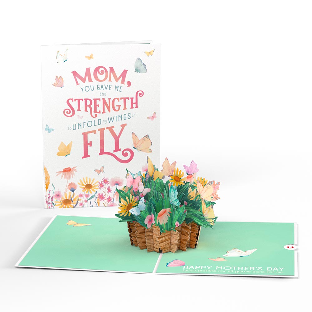 Happy Mother’s Day Butterfly Basket Pop-Up Card、mySite、solidvoid