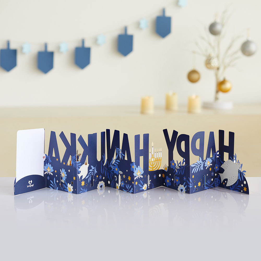 Elegant Happy Hanukkah Loooooong Card™ (Expands to 2 feet)、mySite、solidvoid