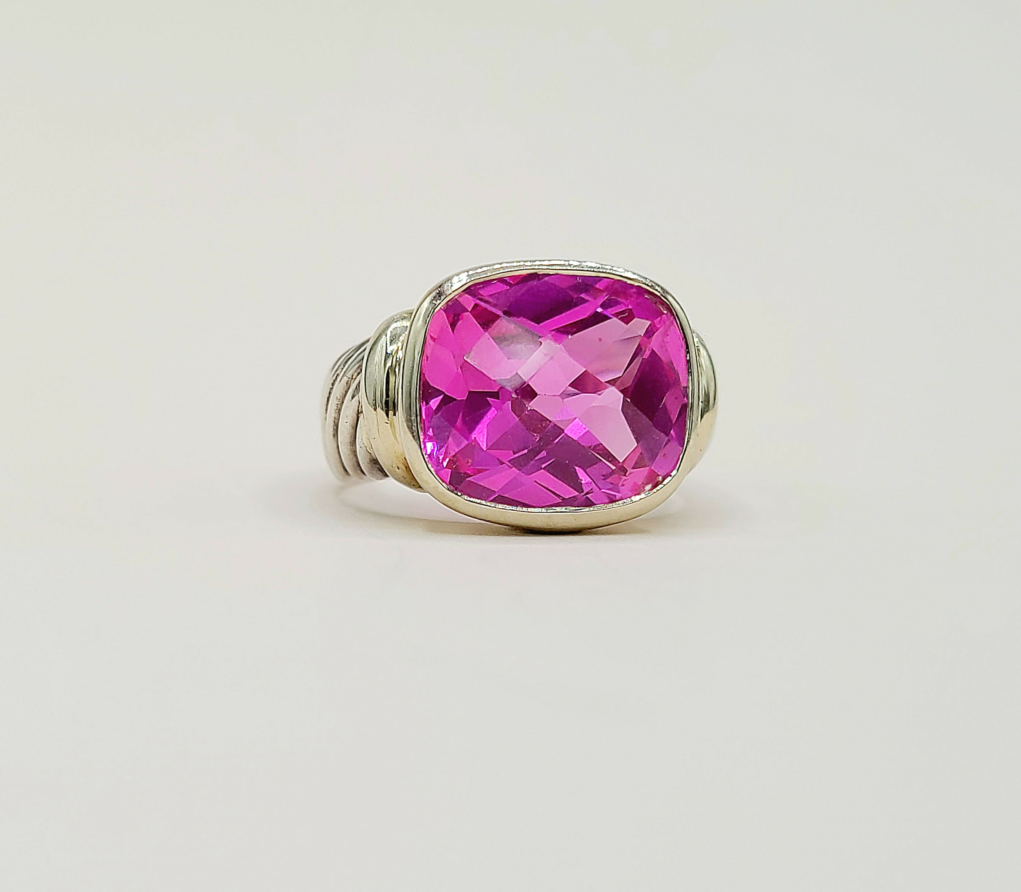 David Yurman Noblesse Ring Pink Tourmaline Silver & 14K Gold、mySite、hinf8tx79