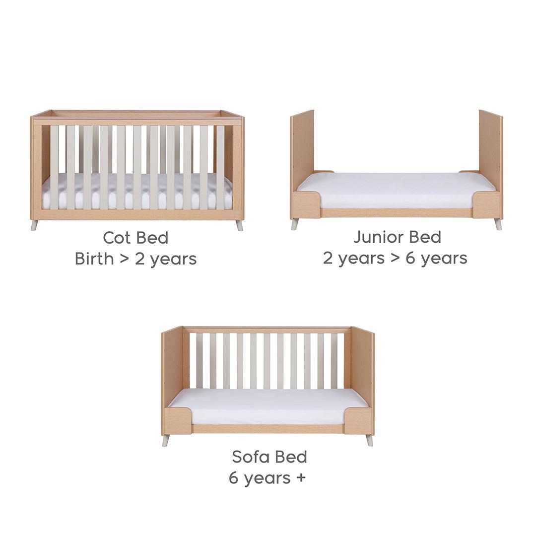  Tutti Bambini Fika Cot Bed - Light Oak/White Sand、mySite、merchandisen