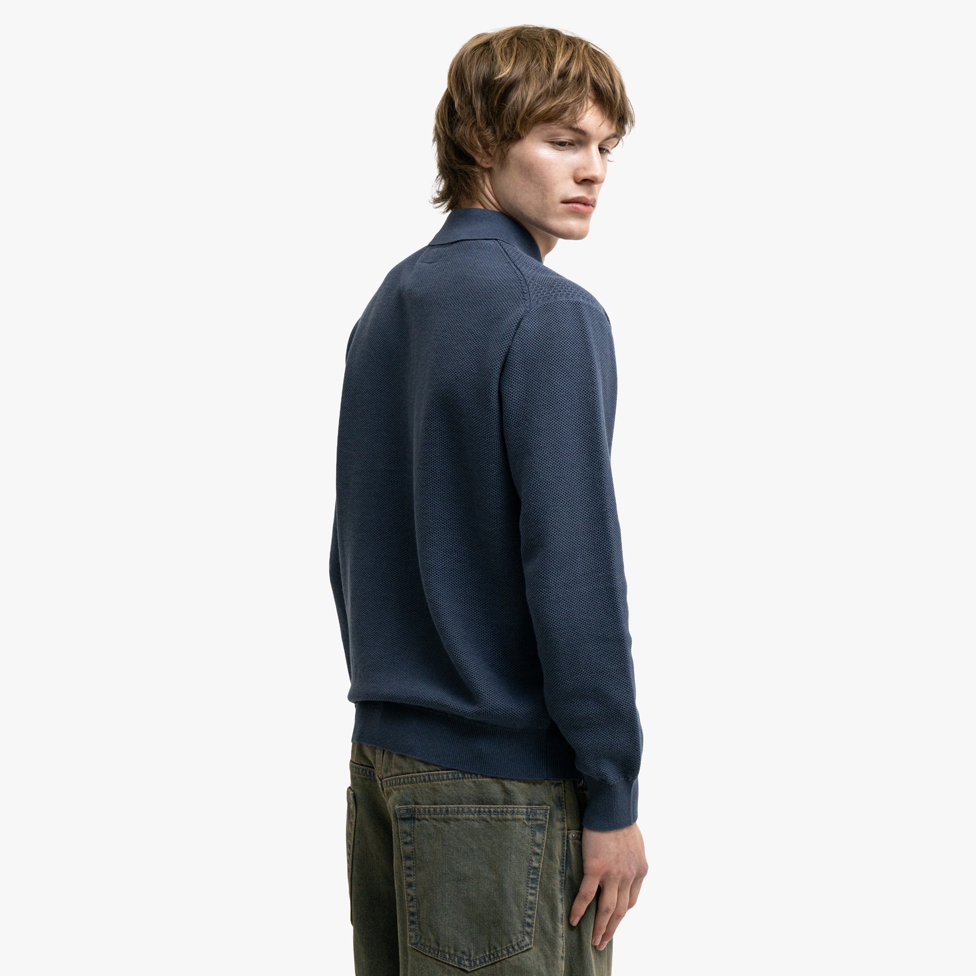  BEAMS PLUS Knit Polo Diamond Blue、mySite、merchandisen