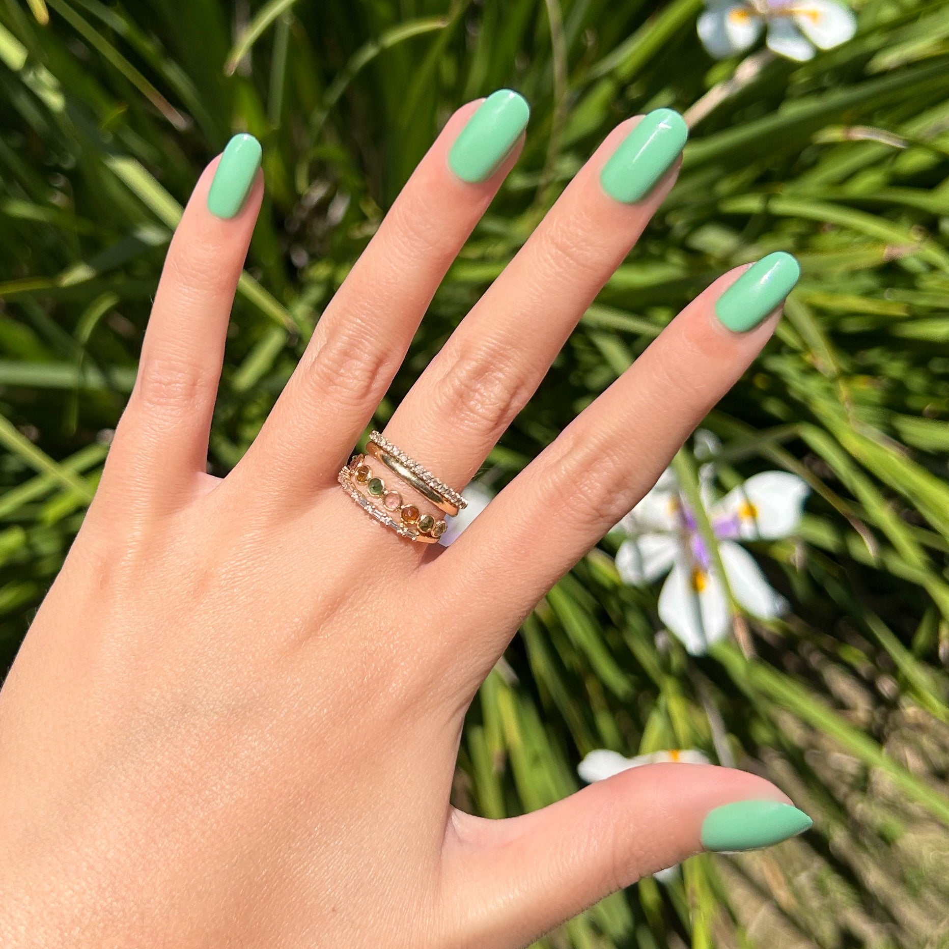 Cucumber Sandwich - Press-On | Short | Round、mySite、solidvoid