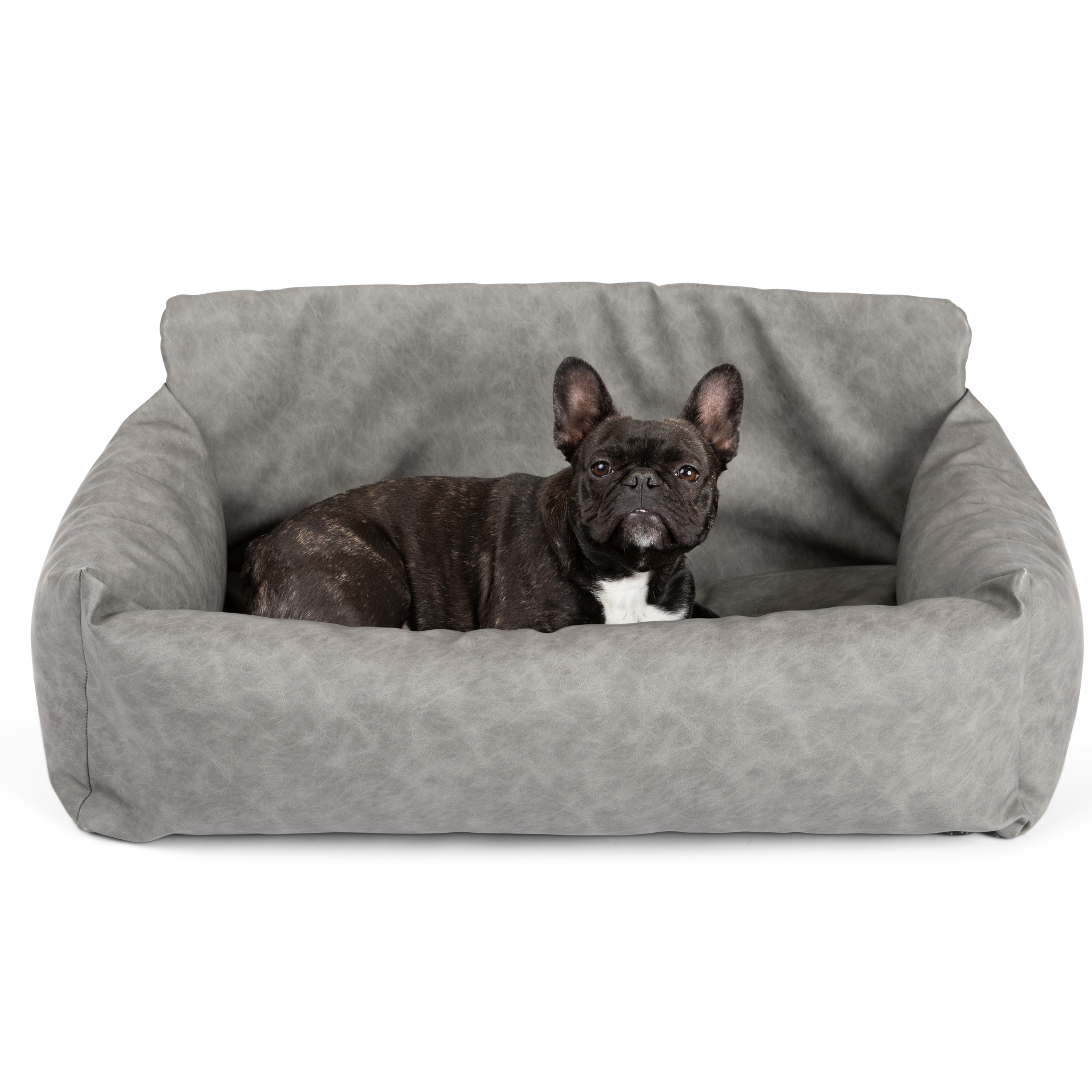 PupProtector™ Faux Leather Memory Foam Dog Car Bed - Slate Gray、mySite、solidvoid