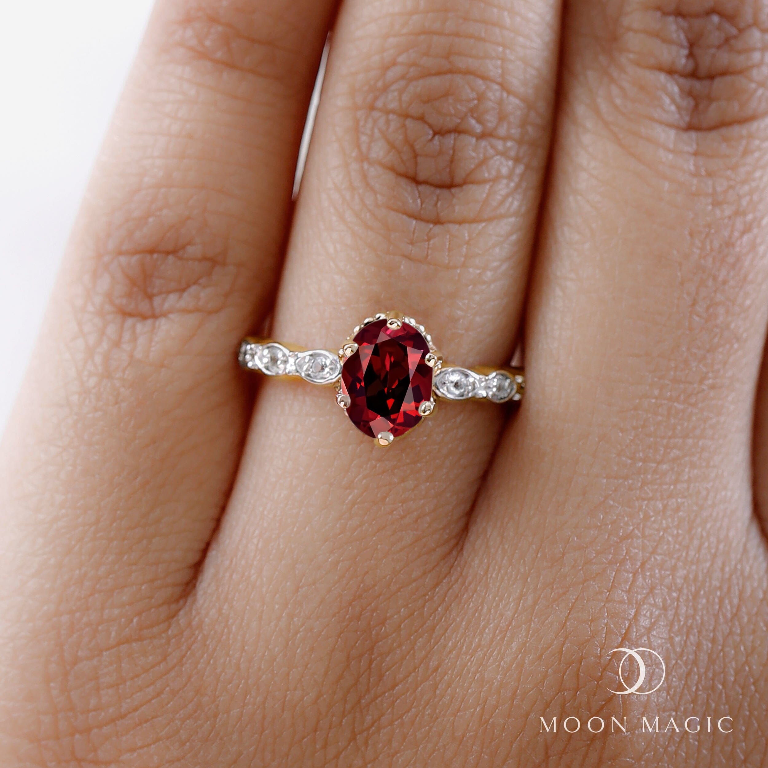 Garnet Lab Diamond Ring - Mirth、mySite、hinf8tx79