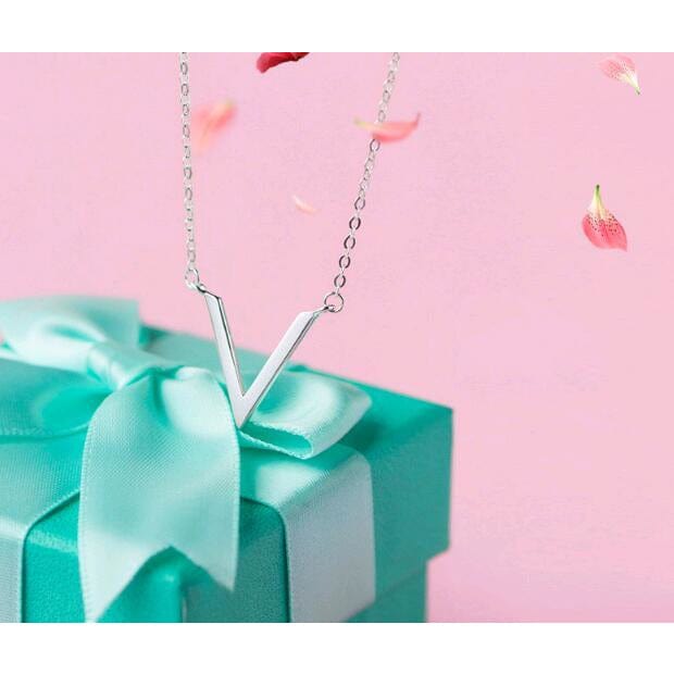 V Dainty Sterling Silver Necklace perfect for Vegans!、mySite、g9winljtr
