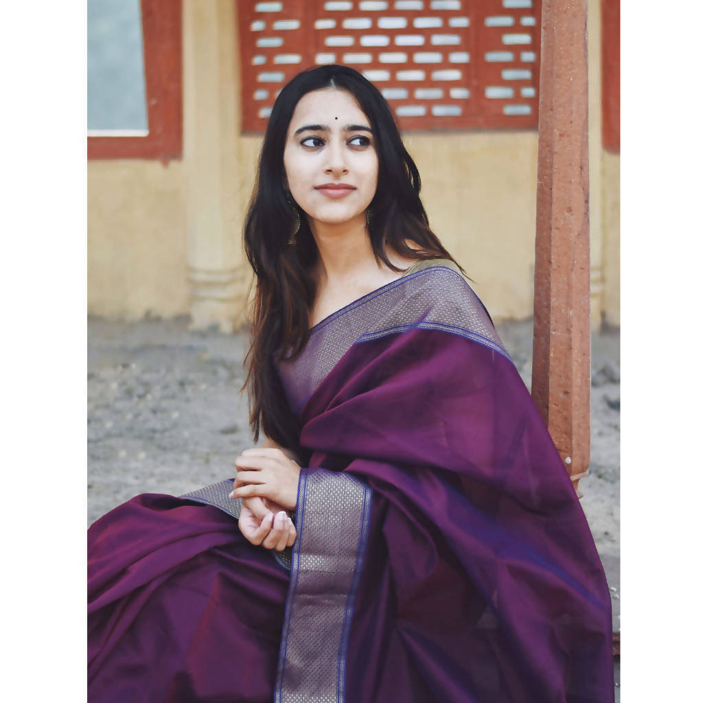 Maheshwari Cotton Silk Saree | Purple、mySite、camillekostekn