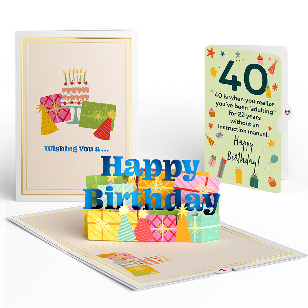 Wishing You a Happy 40th Birthday Pop-Up Card and Sentiment Set、mySite、solidvoid