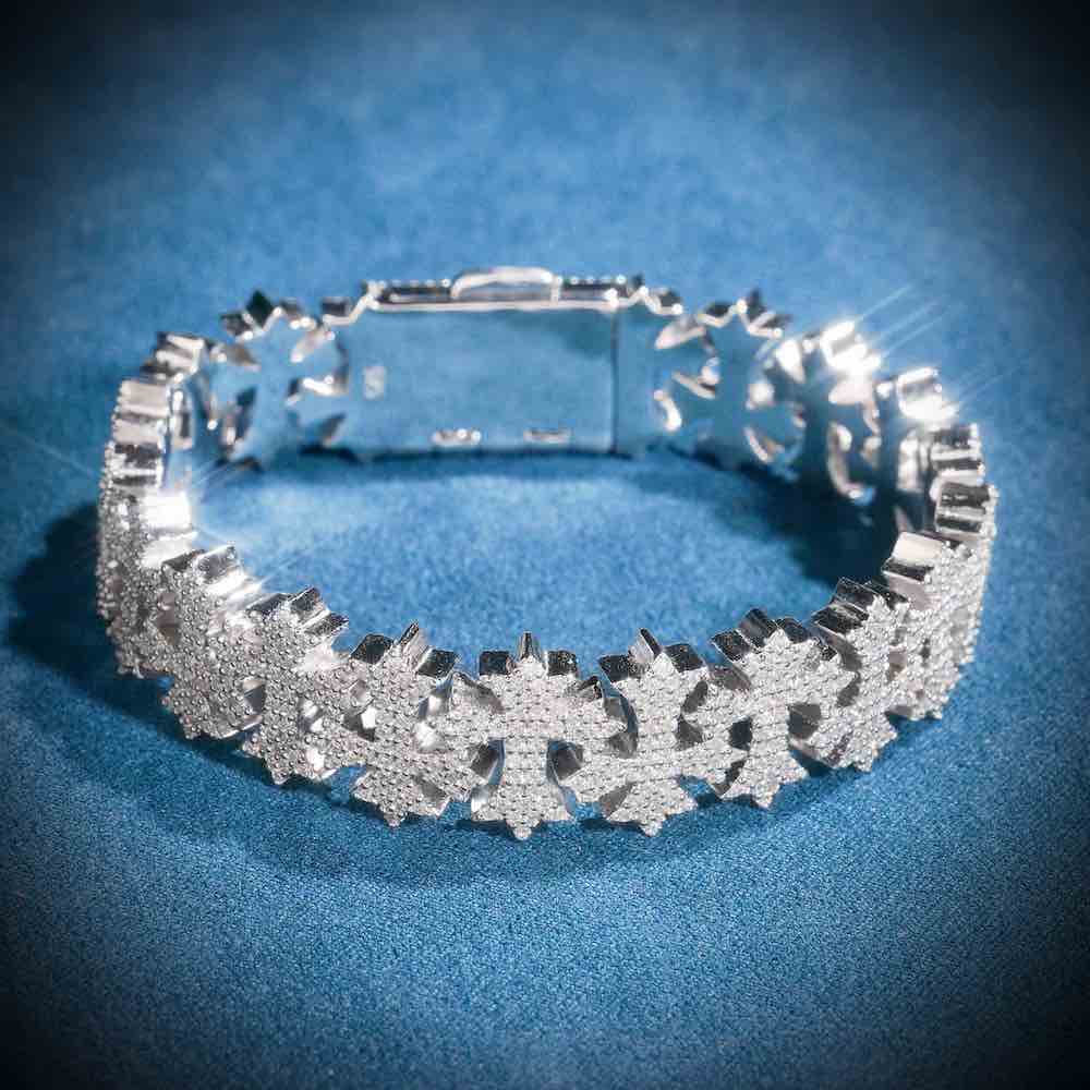 Moissanite Cross Link Bracelet 14K Gold (All Sizes)、mySite、hinf8tx79