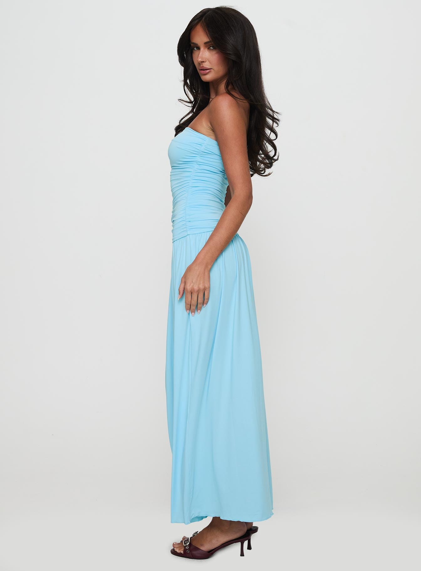 Glorie Strapless Maxi Dress Light Blue、mySite、solidvoid