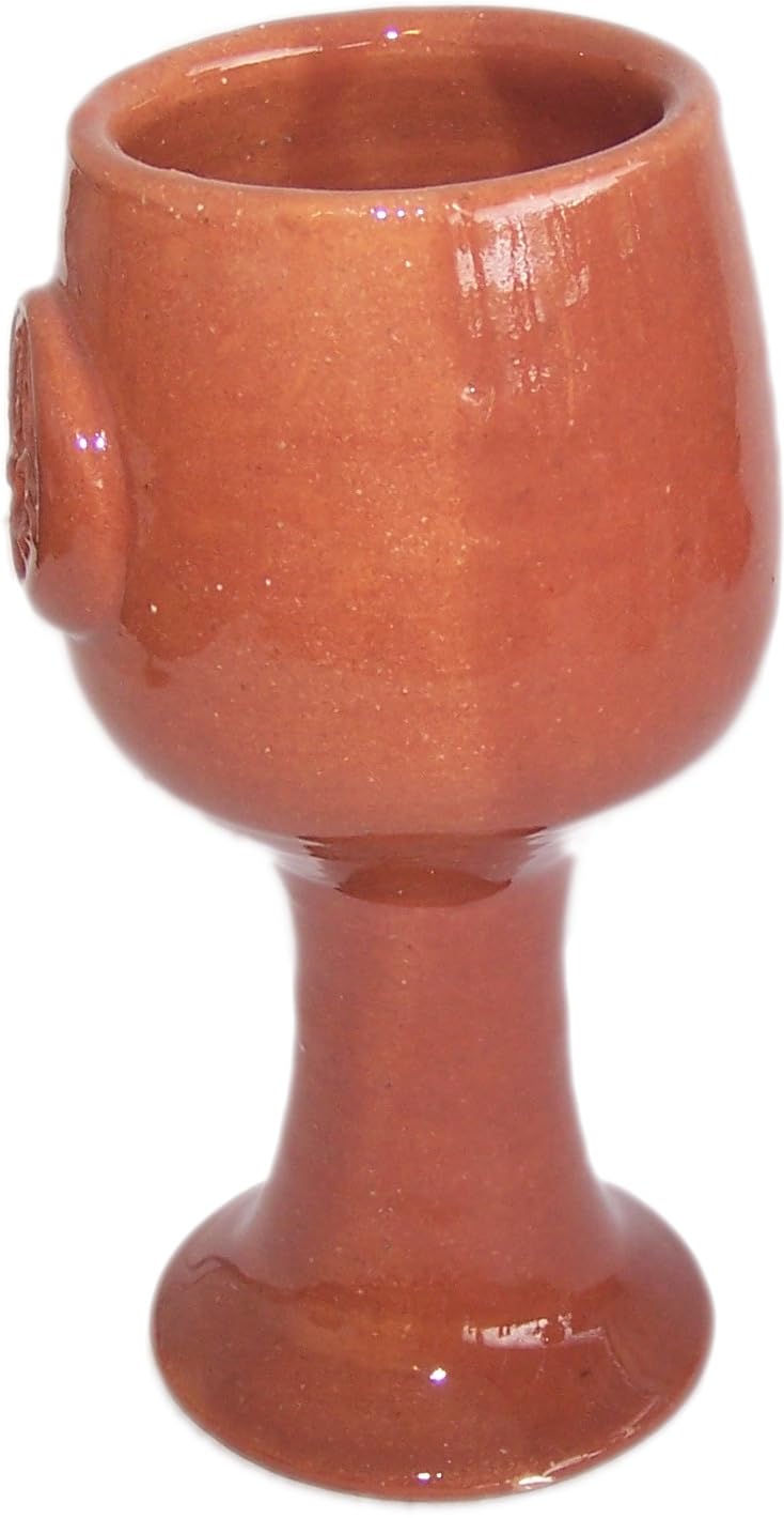 Holy Land Market Terra Cotta Biblical Wine Goblet Communion Chalice - Brown、mySite、topwebapps