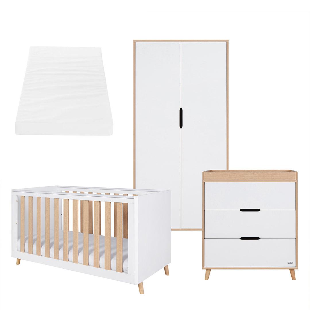  Tutti Bambini Fika 3 Piece Room Set - White/Light Oak、mySite、merchandisen