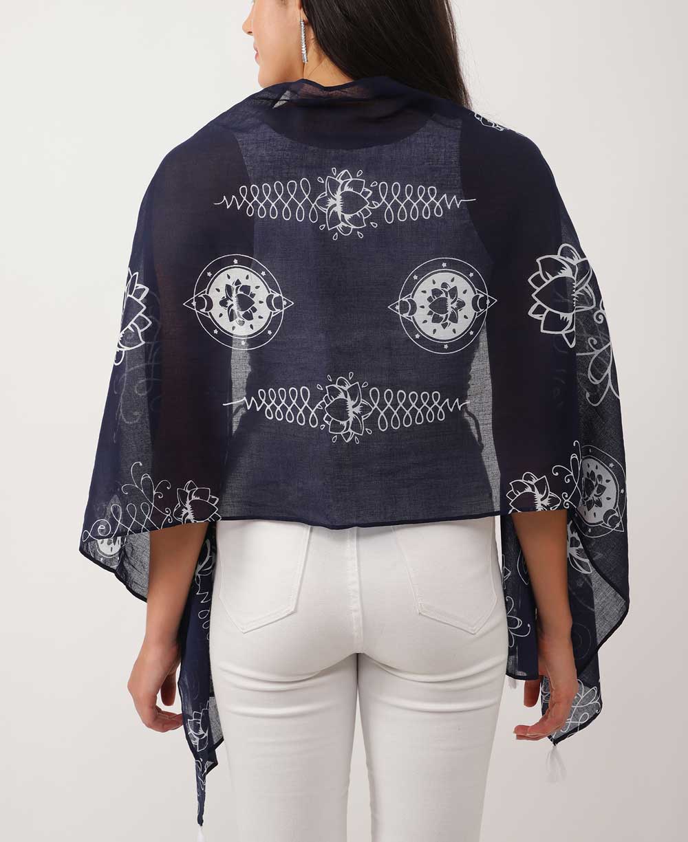 Artistic And Meaningful Unalome Lotus Scarf、mySite、topwebapps