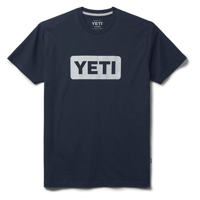 YETI Logo Badge Premium T-Shirt - Navy、mySite、noshort