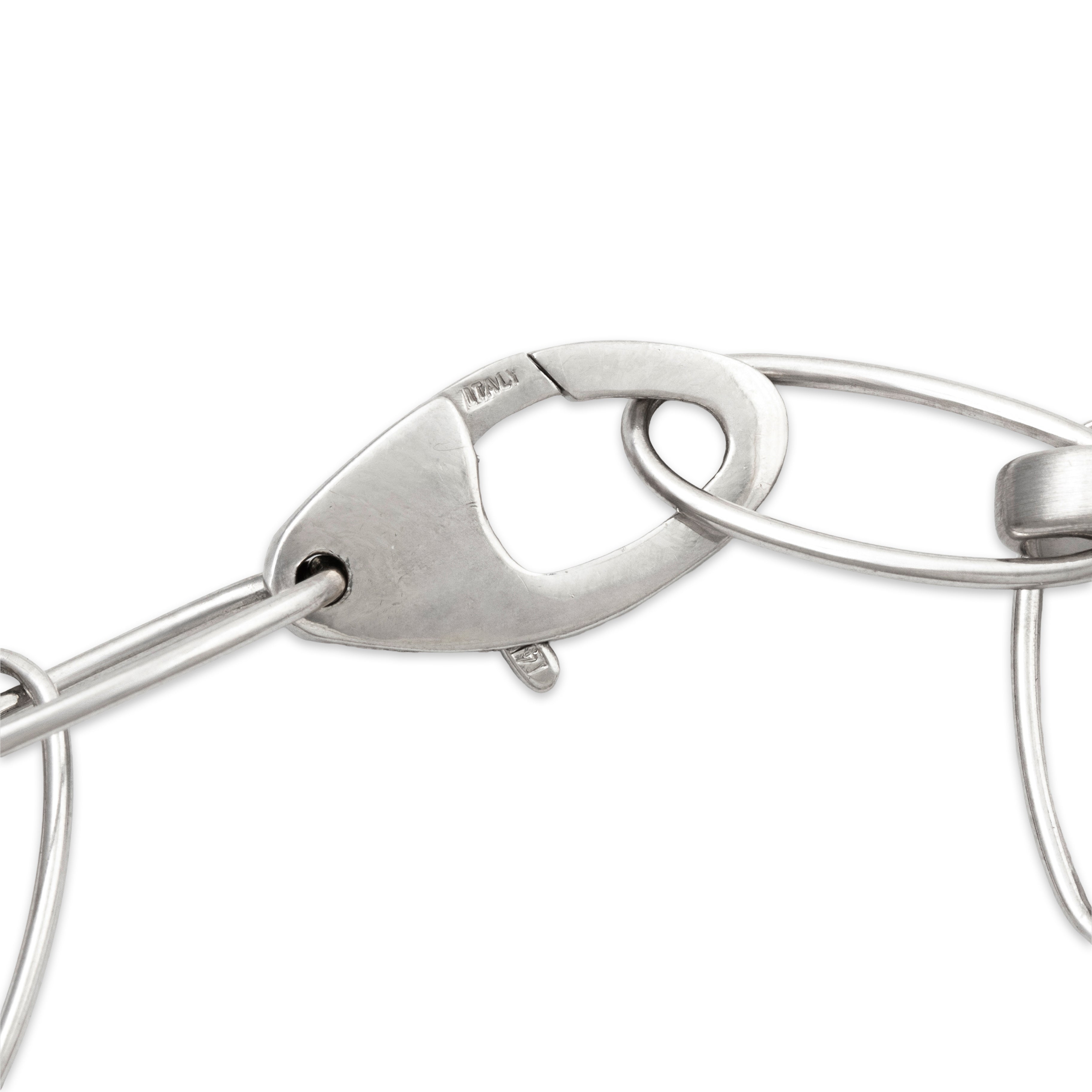 Vintage Italian 14k White Gold Large Oval Link Bracelet 7.5、mySite、hinf8tx79